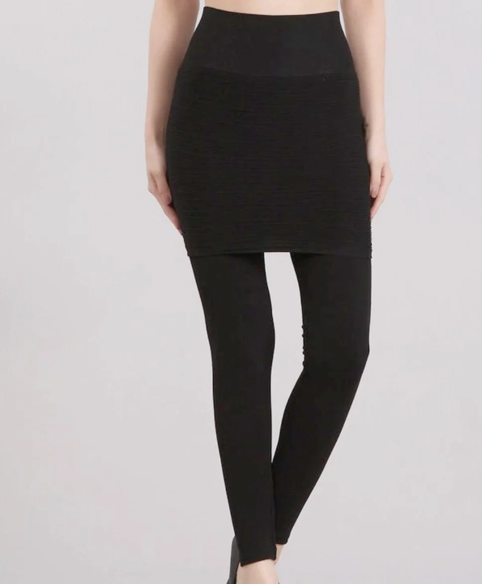 black leggings with skirt attached
