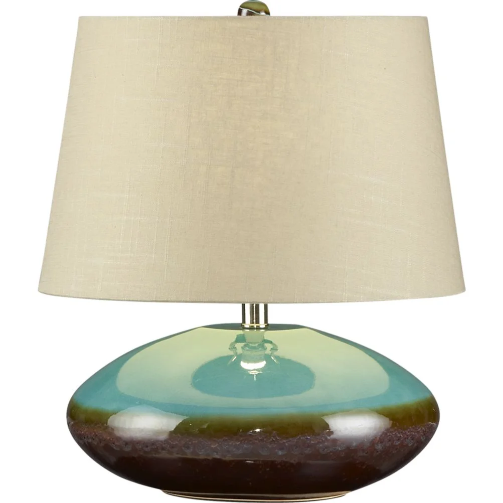 Glazed Ceramic Table Lamp Horn Artisan Couvreur Zingueur