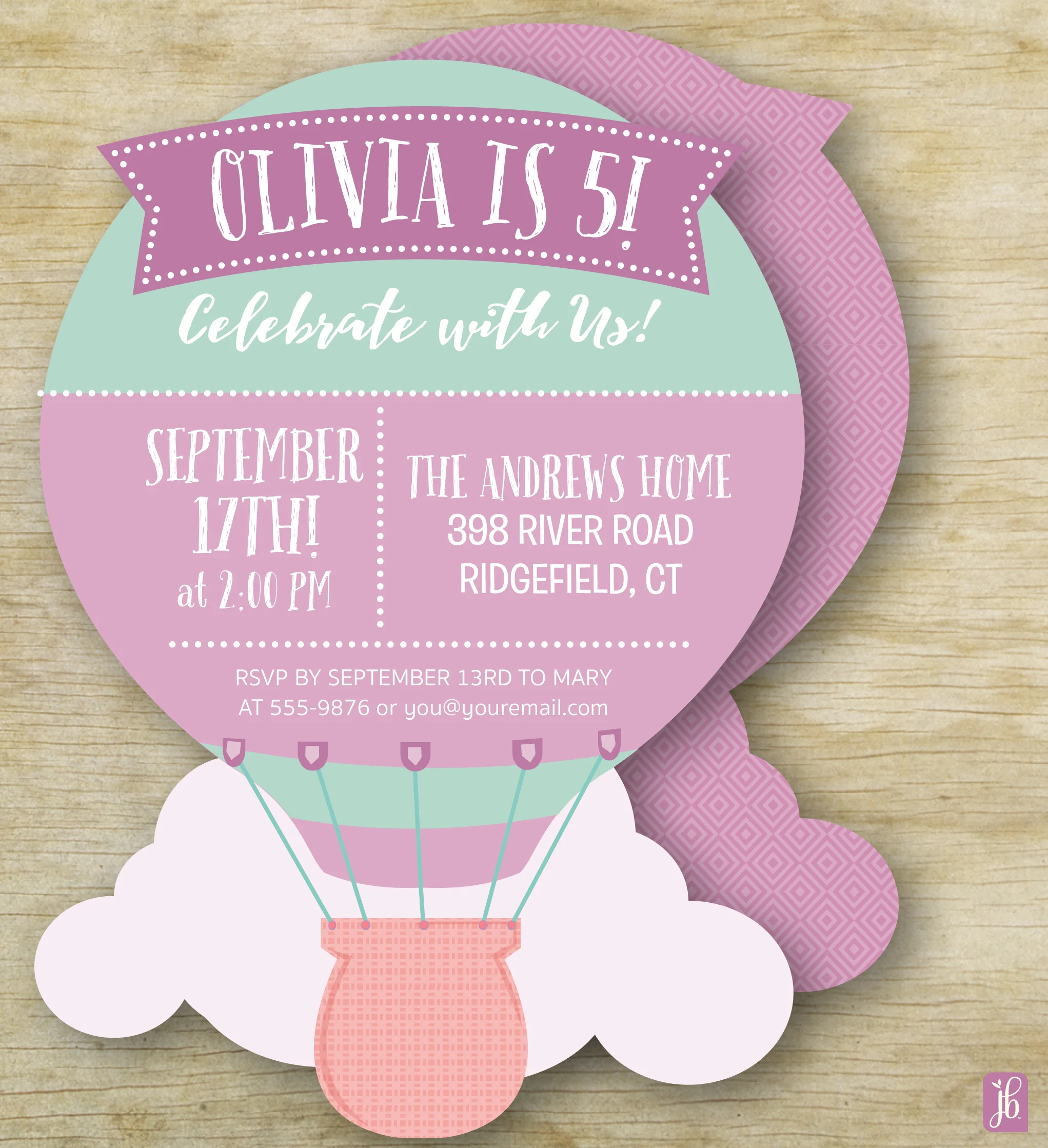 hot air balloon custom invite julie bluet designer stationery and gifts balloon party invitation