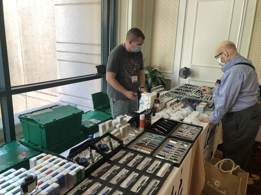John Phelan of Lemur Ink in a rare, slow moment in the show.