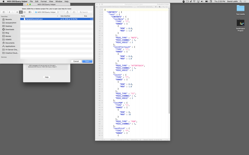 The MIDI OSCQuery Helper can also load in JSON files that specifically describe arbitrary OSC -> MIDI mappings.