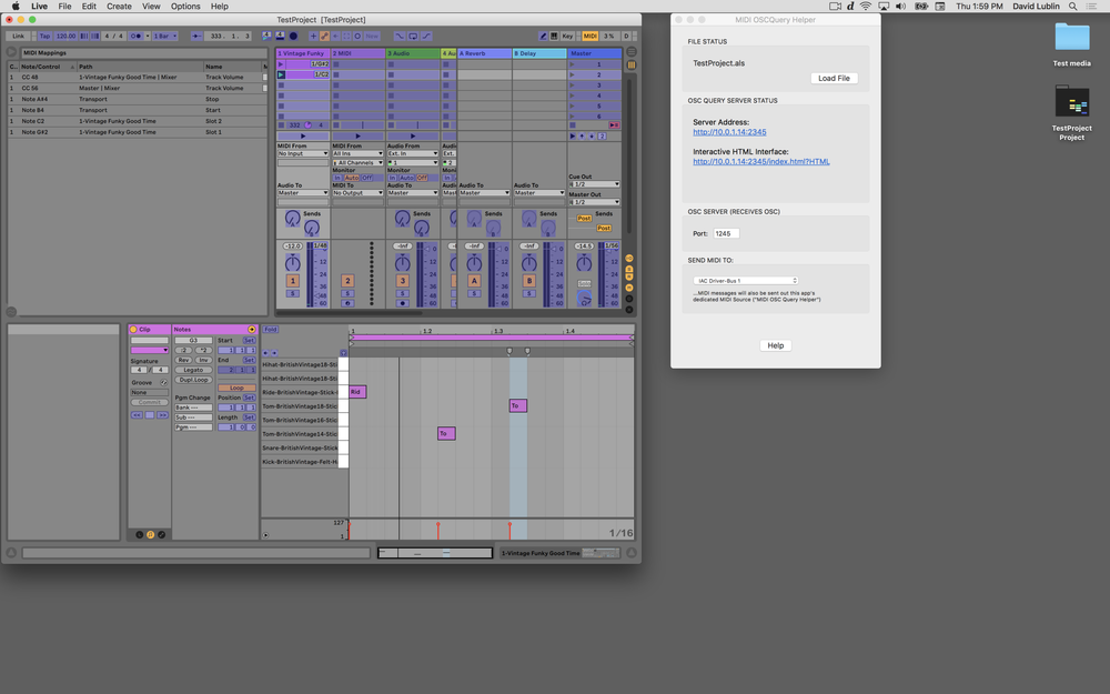 The MIDI OSCQuery Helper can also be used with Ableton Live and can even directly parse .als files for MIDI routings.