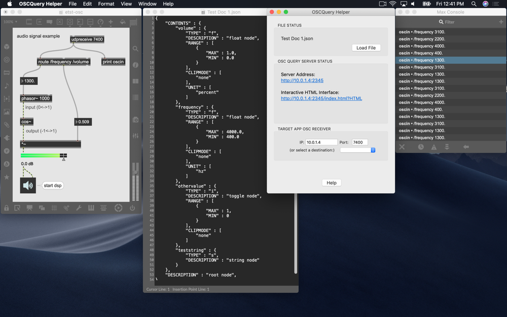 Also check out the recent video tutorial on using the OSCQuery Helper alongside Max 8 .