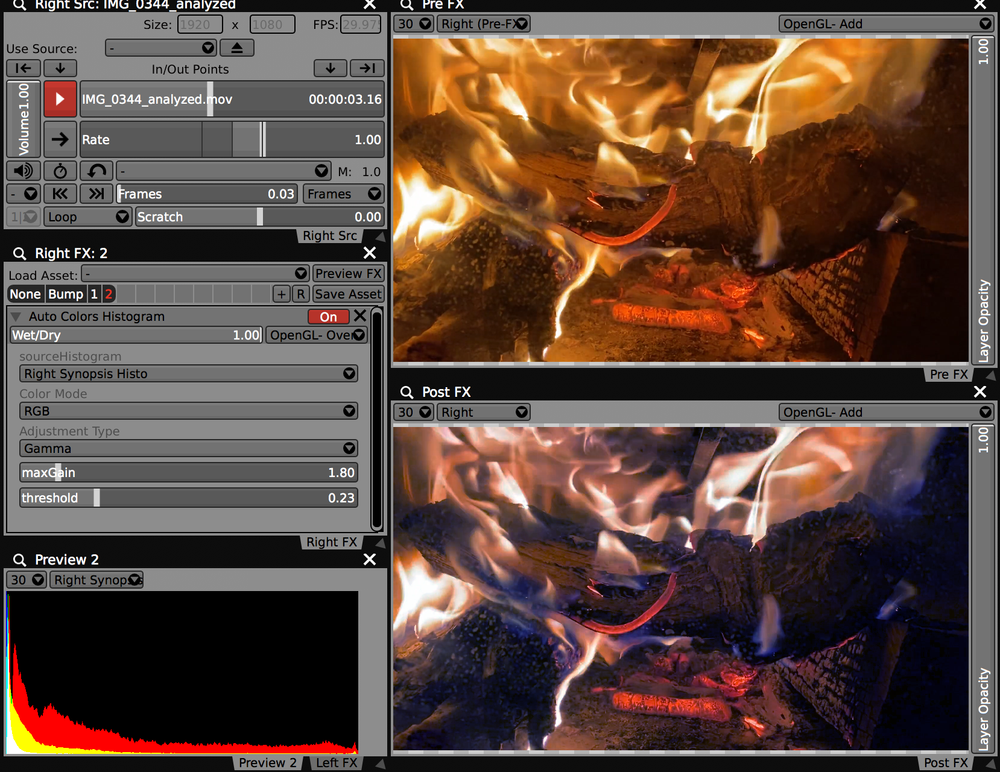 The new “Auto Colors Histogram” effect uses Synopsis histograms to automatically normalize colors.