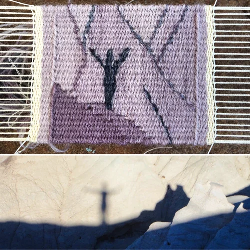 丽贝卡·梅佐夫(Rebecca Mezoff),暗影,2 x 2英寸挂毯和灵感