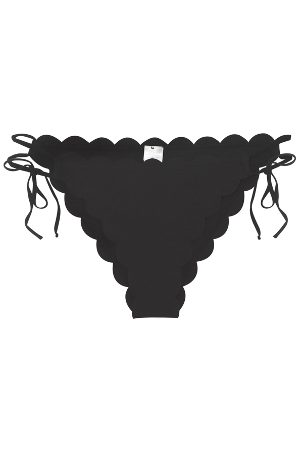 black scallop bikini bottoms