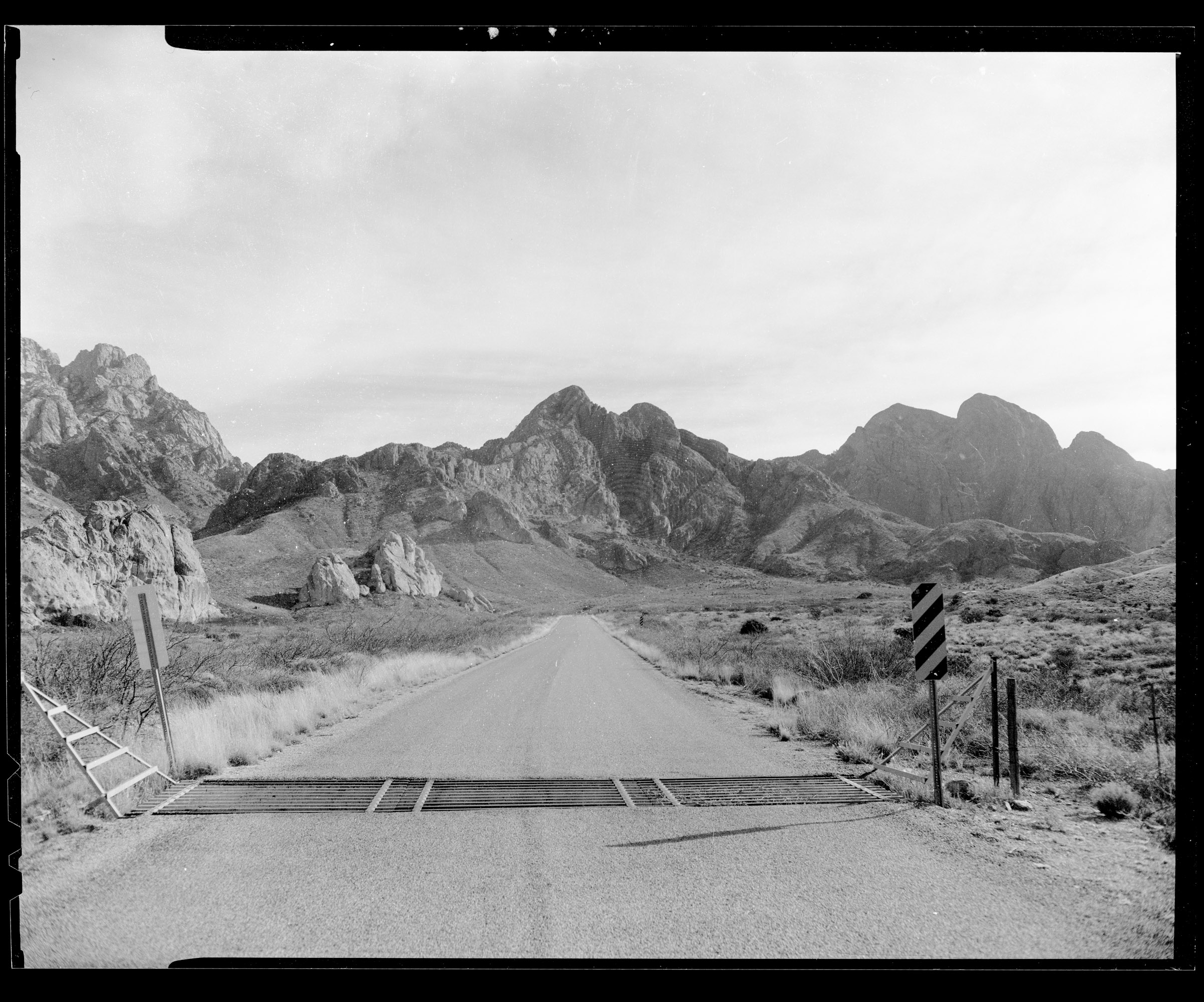 新墨西哥州拉斯克鲁塞斯市外的器官山。 CAMERADACTYL OG 4x5,已过期(1992)Plus-X,柯达Ektar 127mm