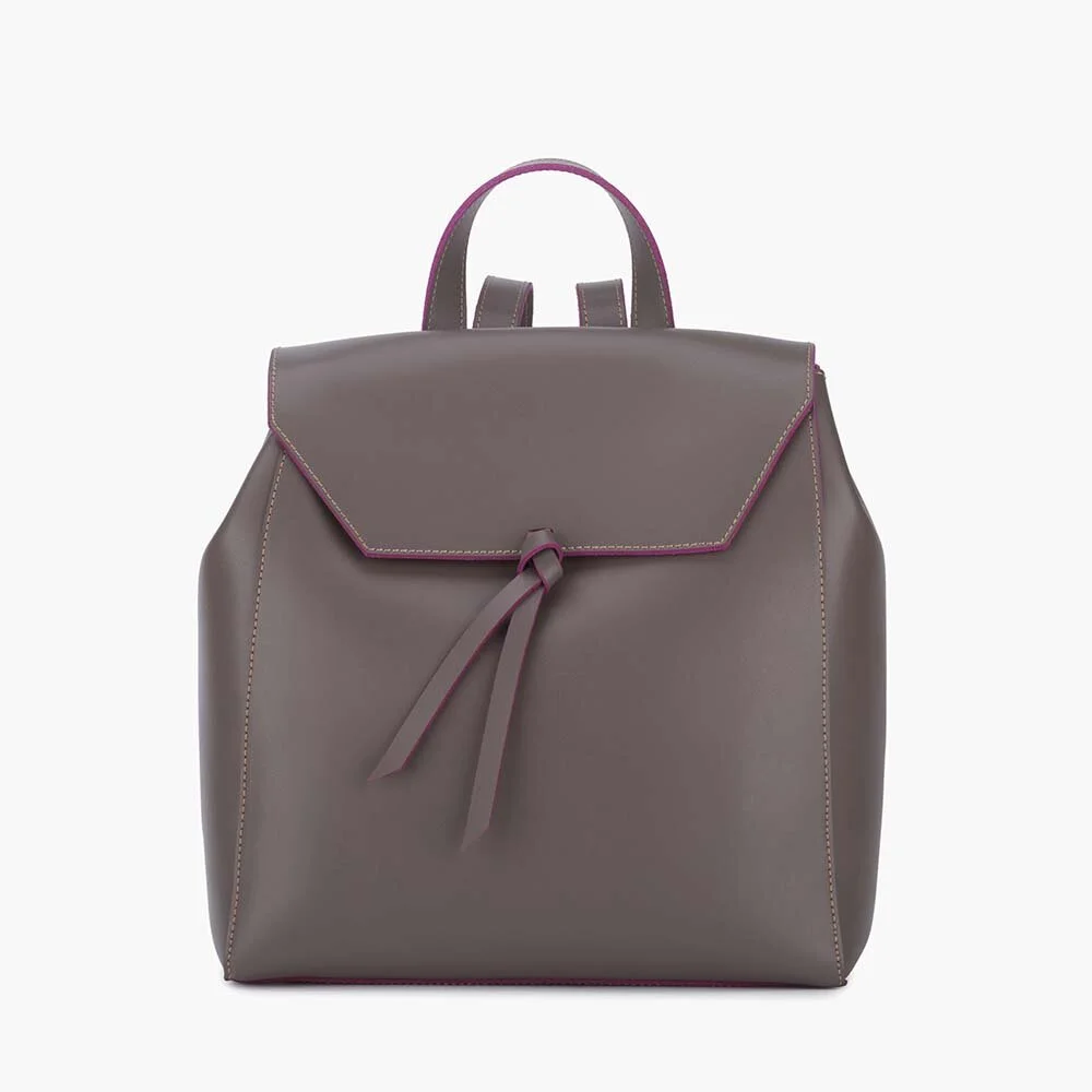 taupe leather backpack