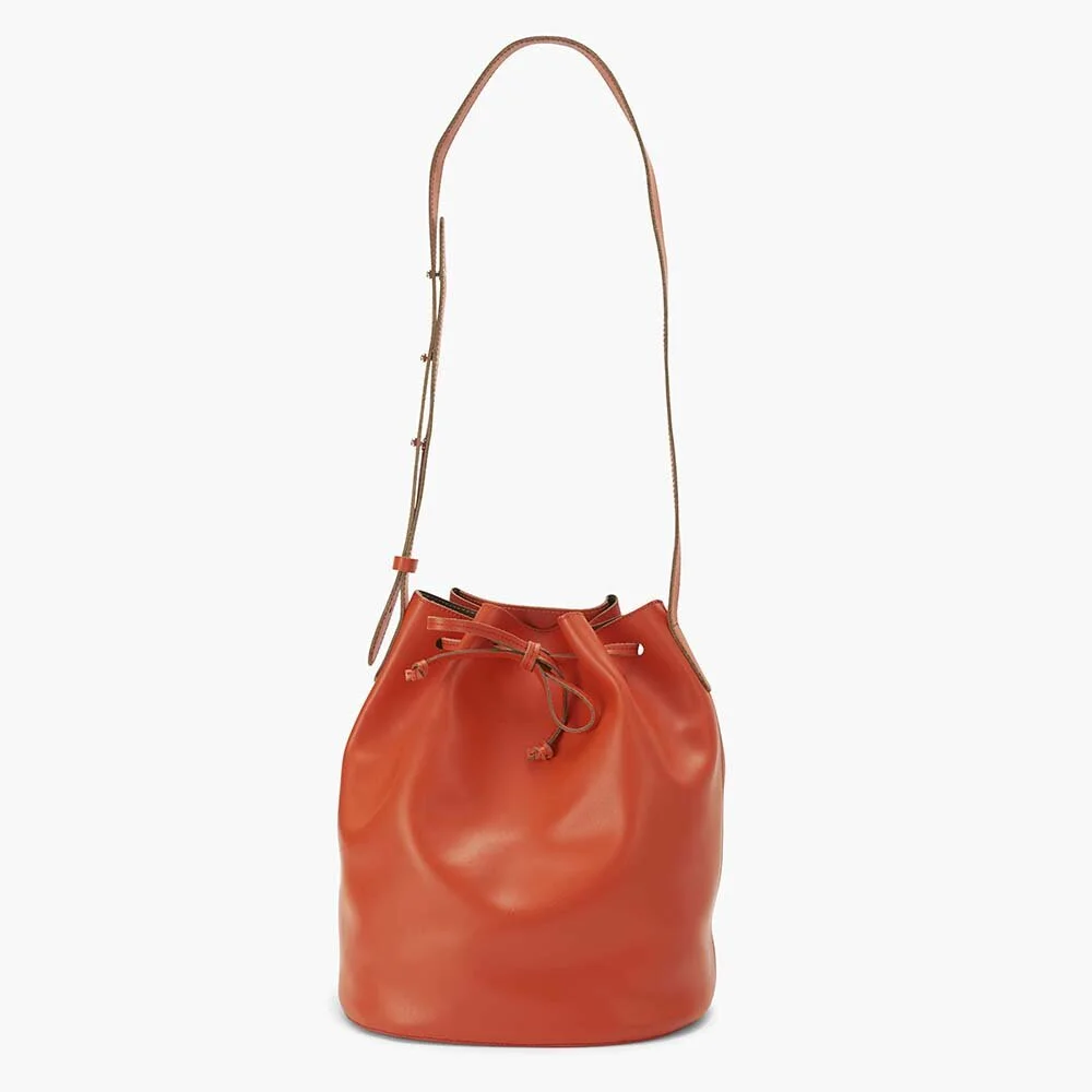 orange leather handbag
