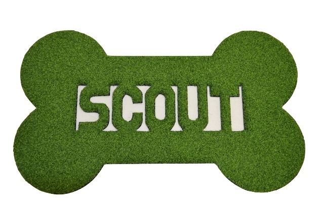 Custom Dog Bone Always Greener Synthetic Grass Mats