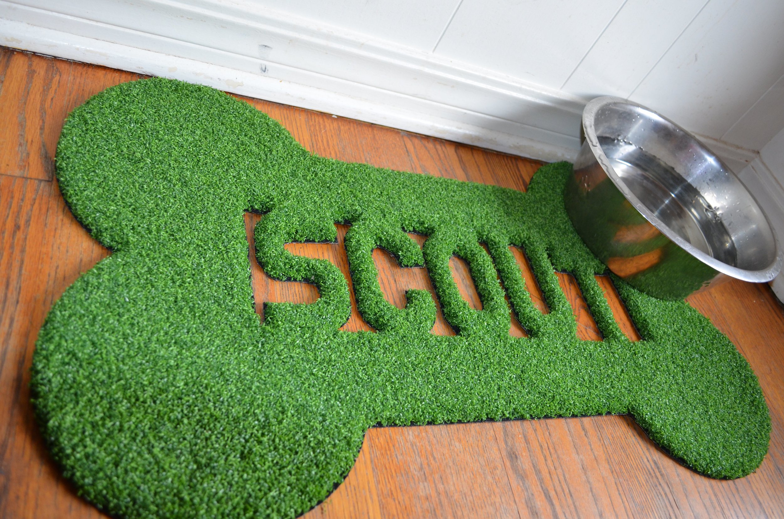 Custom Dog Bone Always Greener Synthetic Grass Mats