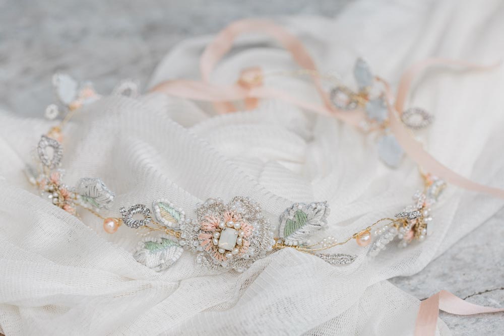 Damask Rose Hair Vine — Edera Jewelry | Heirloom Lace Wedding Accessories