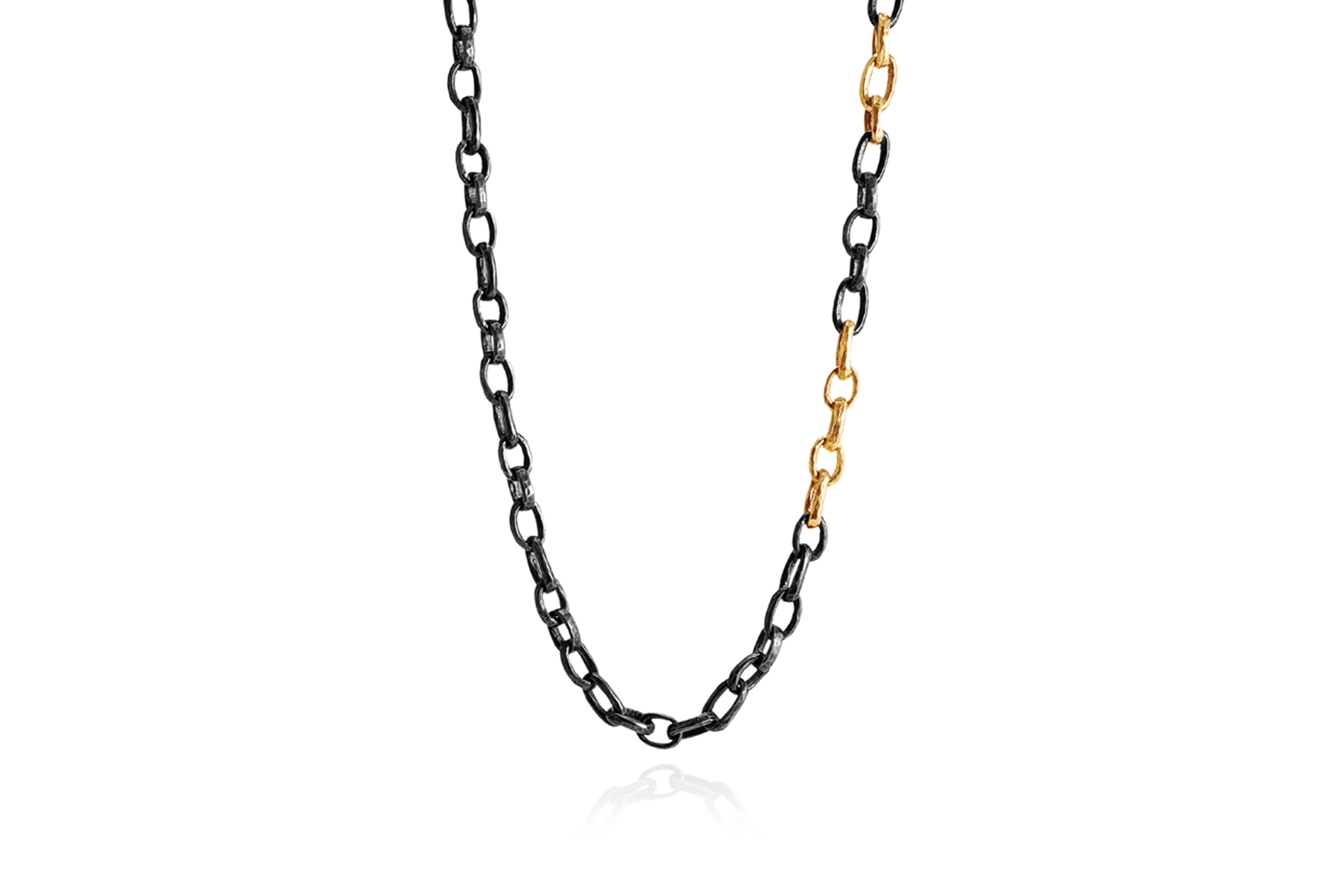 oxidized gold necklace