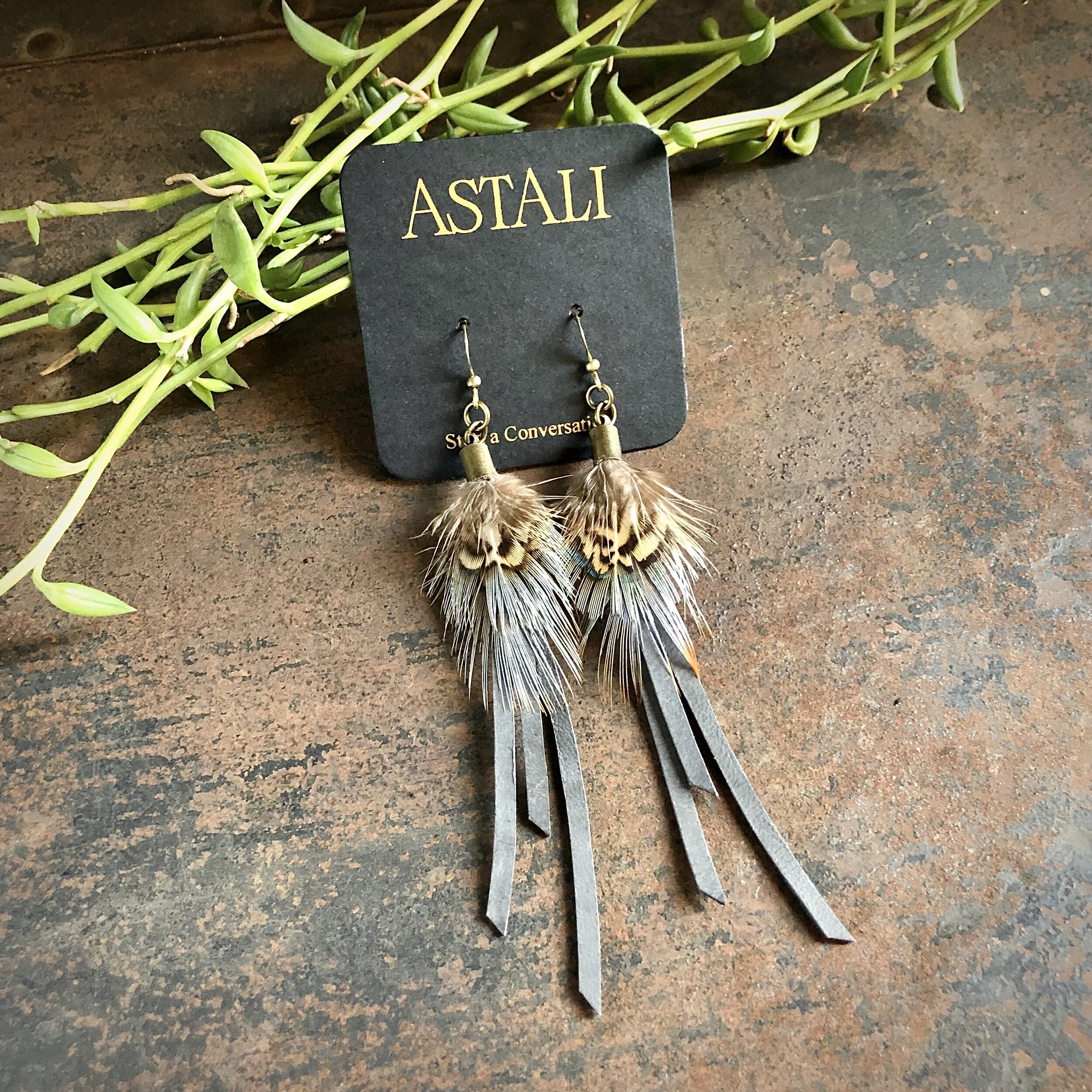 Pirate Feather Earrings - Silver — Astali Jewelry