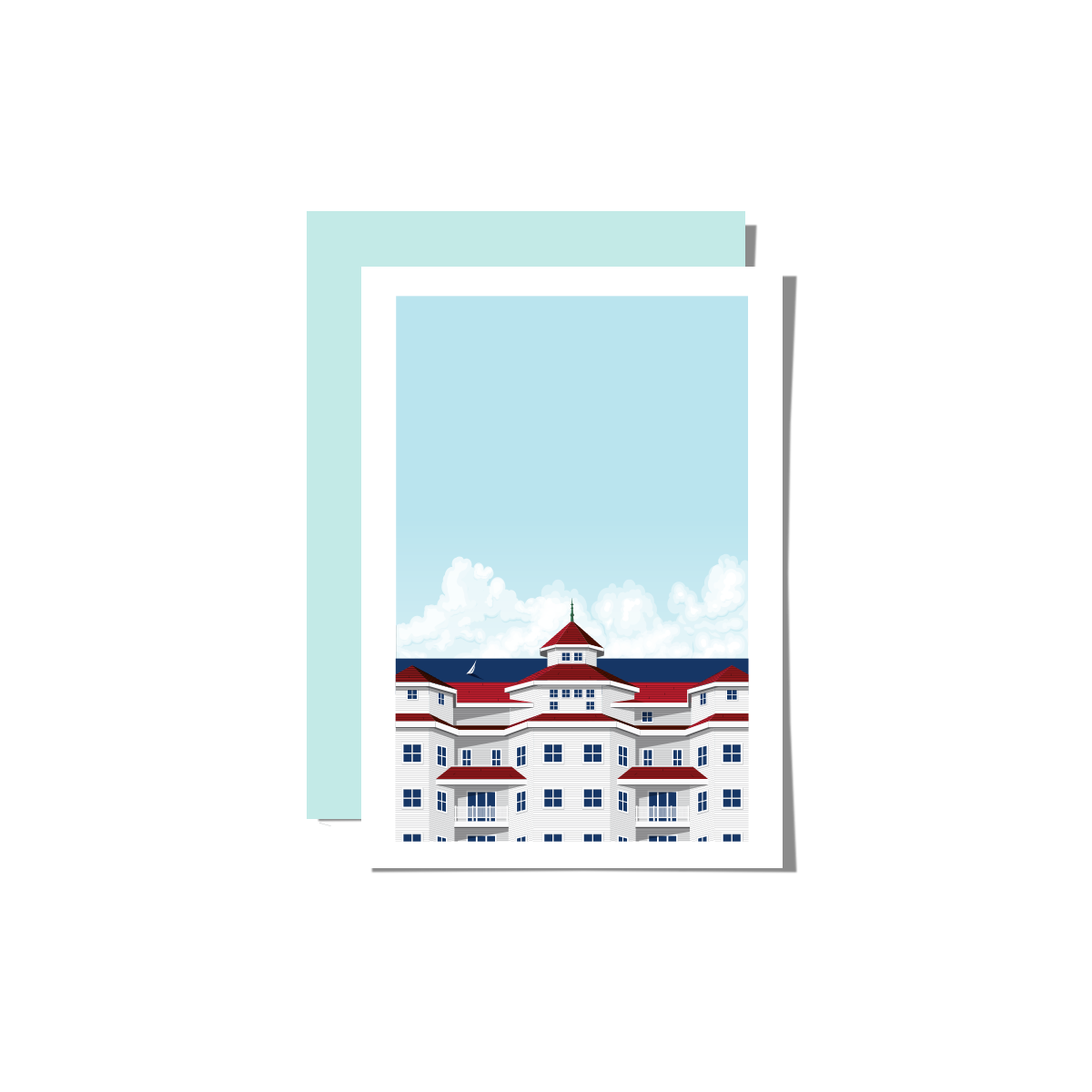 Inn At Bay Harbor Greeting Card Roo Kee Roo Art Prints Apparel