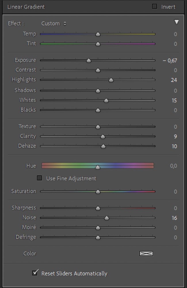 Astrophotography editing tutorial in Lightroom CC, Graduated Filters