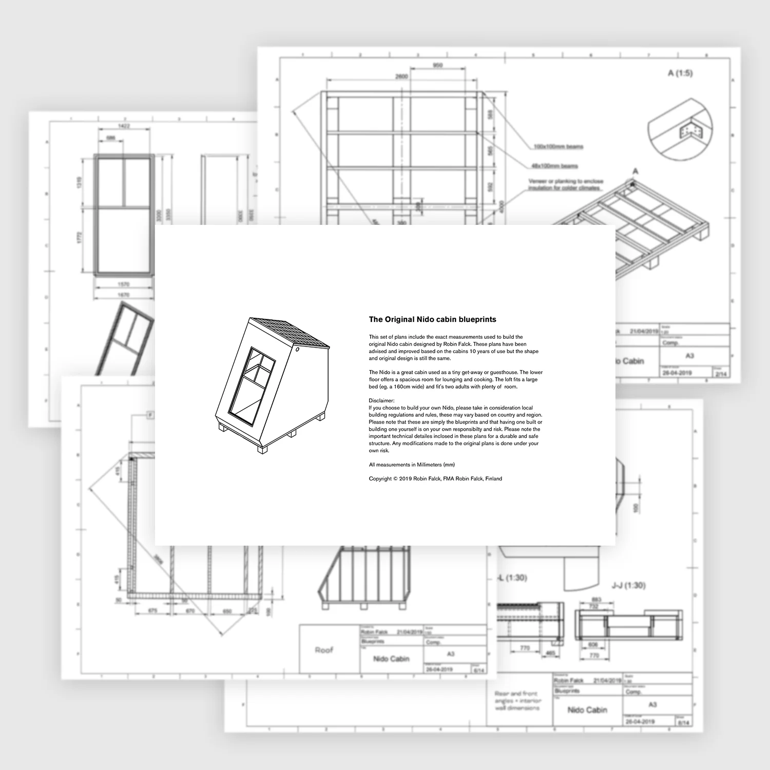 Original Nido Cabin Blueprints Mr Falck