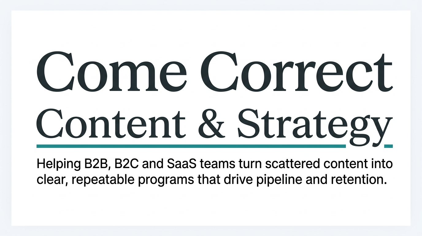 Content leadership that actually moves revenue.