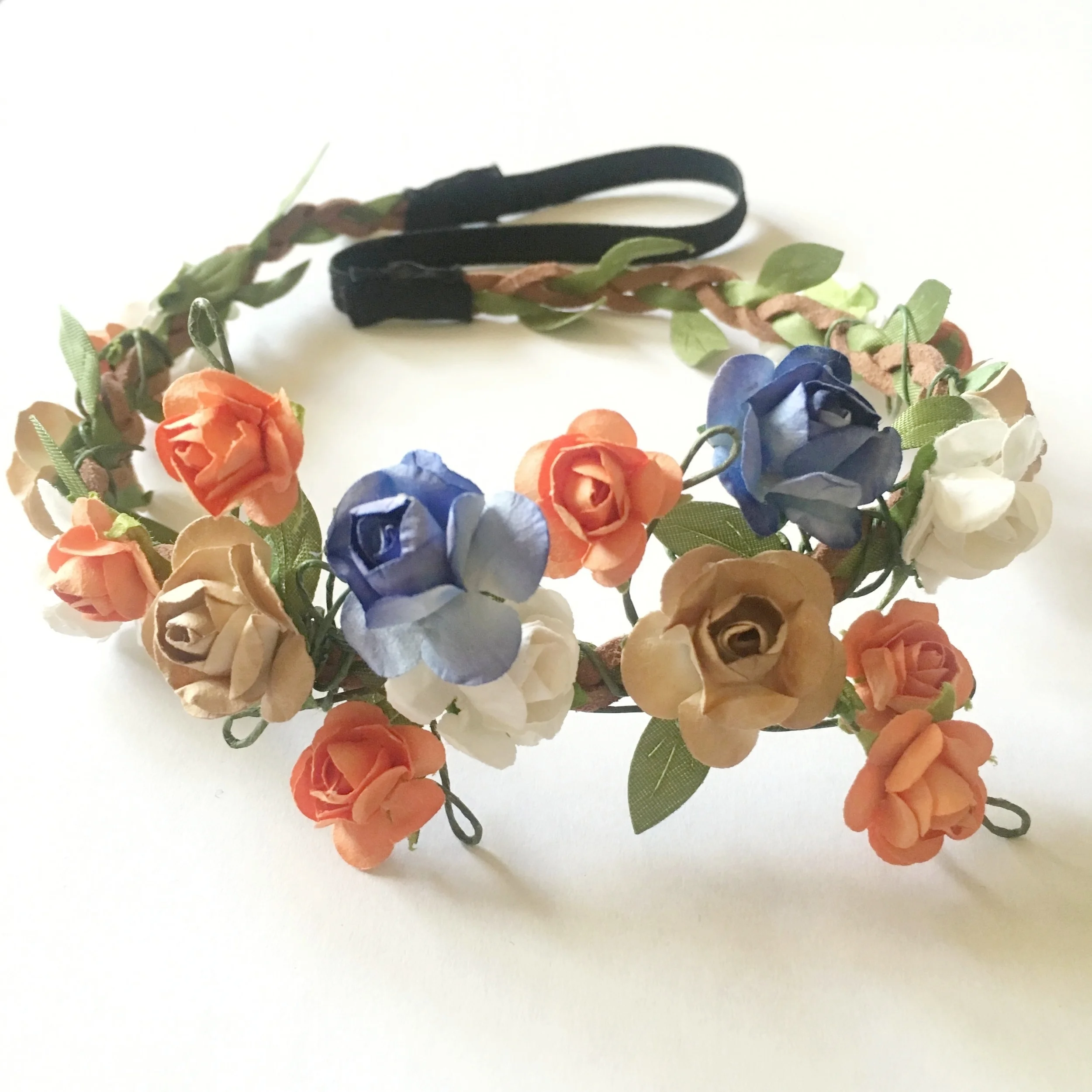 blue floral crown