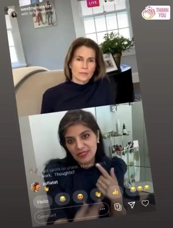 Dr. Devgan and Gucci Westman (@GucciWestman) on Instagram Live.