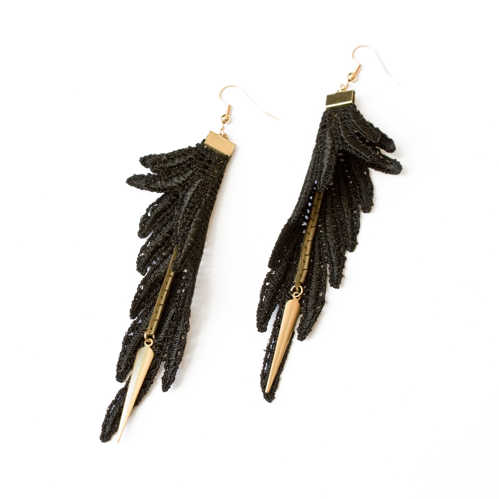 Parrot earrings — This Ilk - Vintage lace statement jewelry