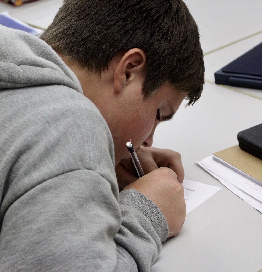Students fill out surveys based on the suicide presentation and could request to talk to someone.