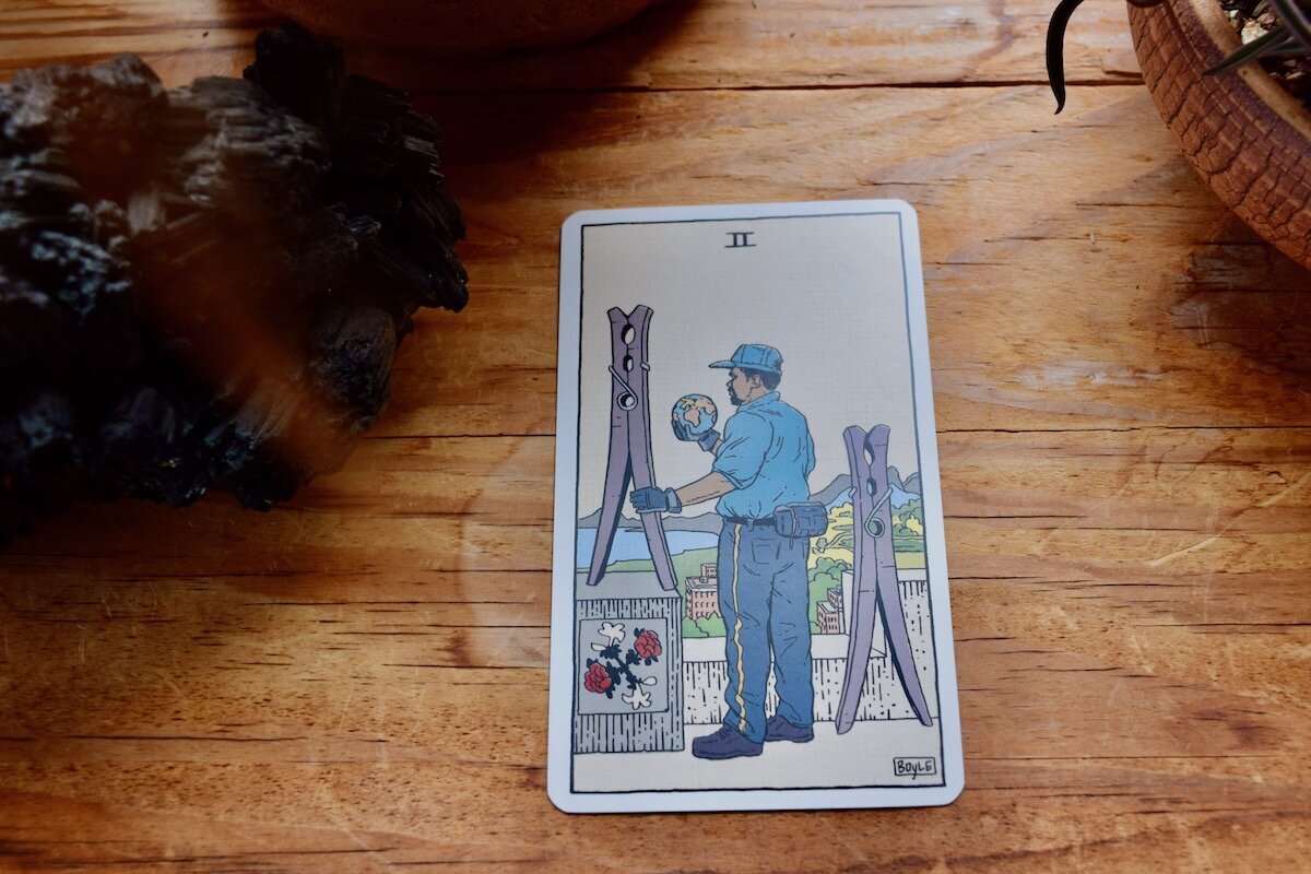 费城塔罗牌,两个魔杖