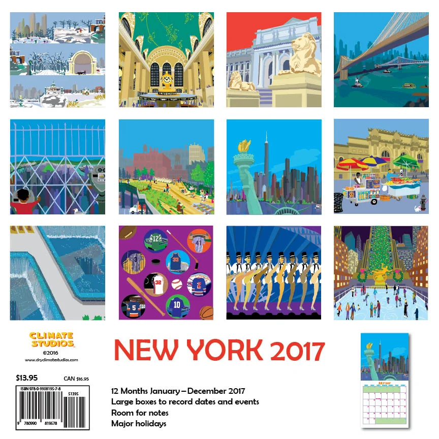 2017 New York Wall Calendar Dry Climate Studios