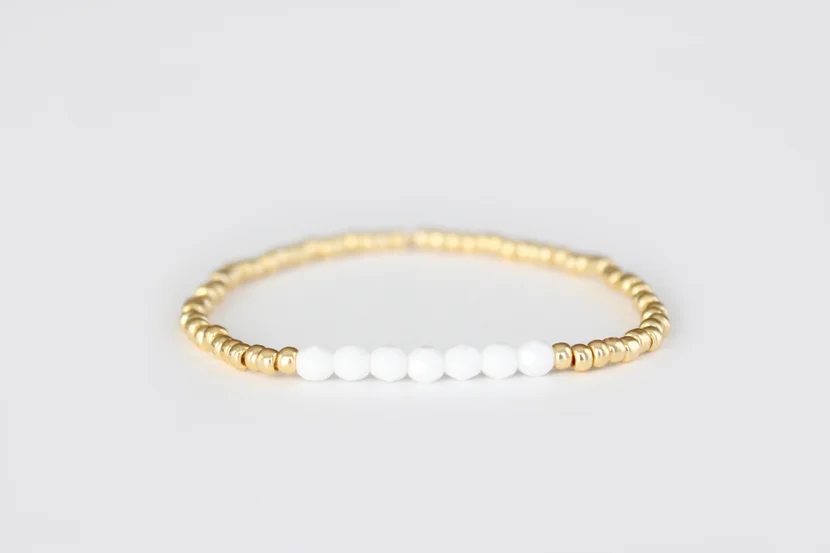 white bead bracelet