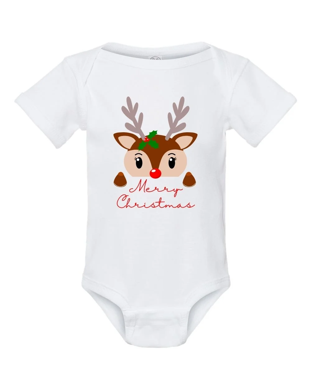 Baby Christmas Reindeer Bodysuit —