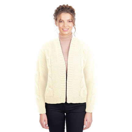 cropped aran cardigan