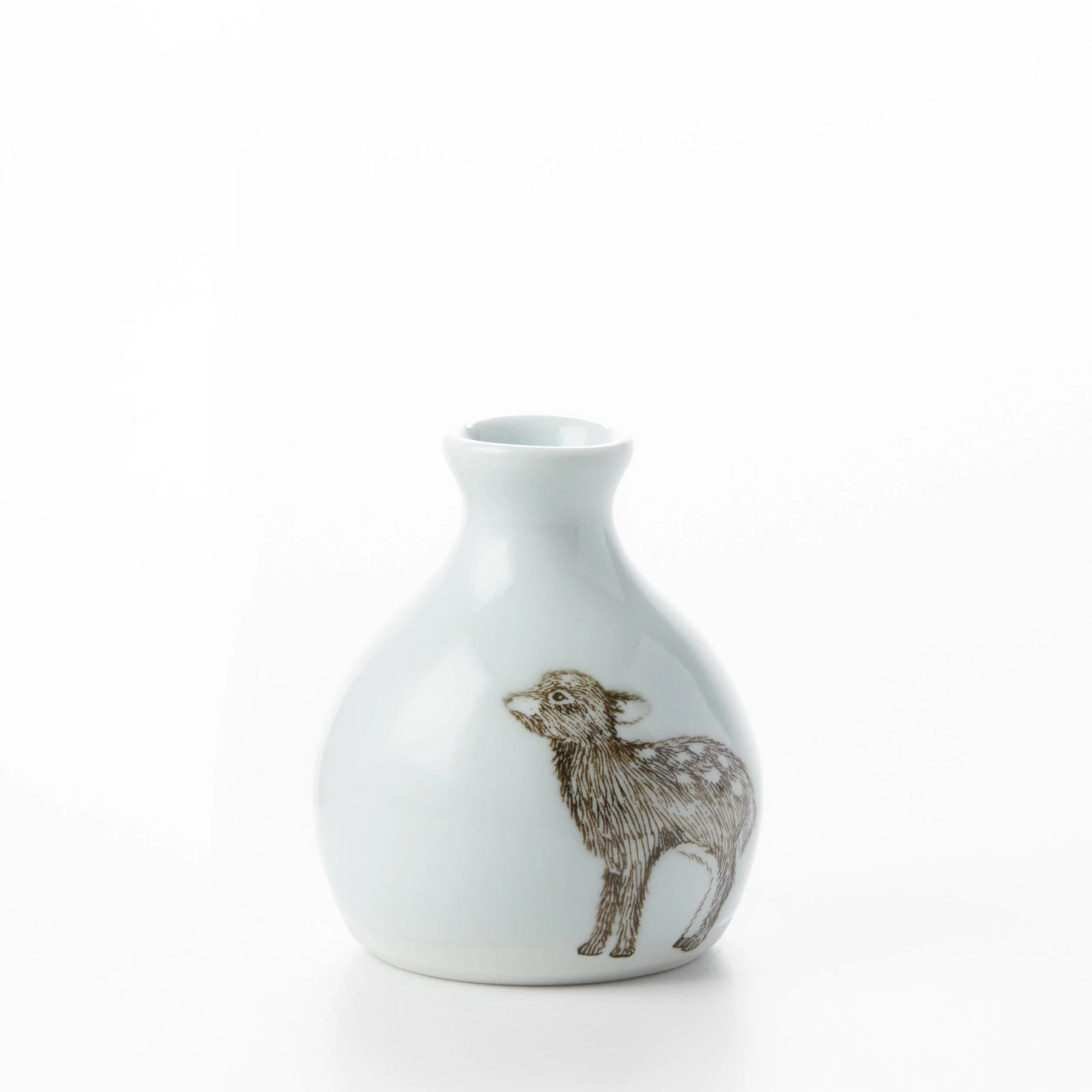 White Fawn Bud Vase Skt Ceramics