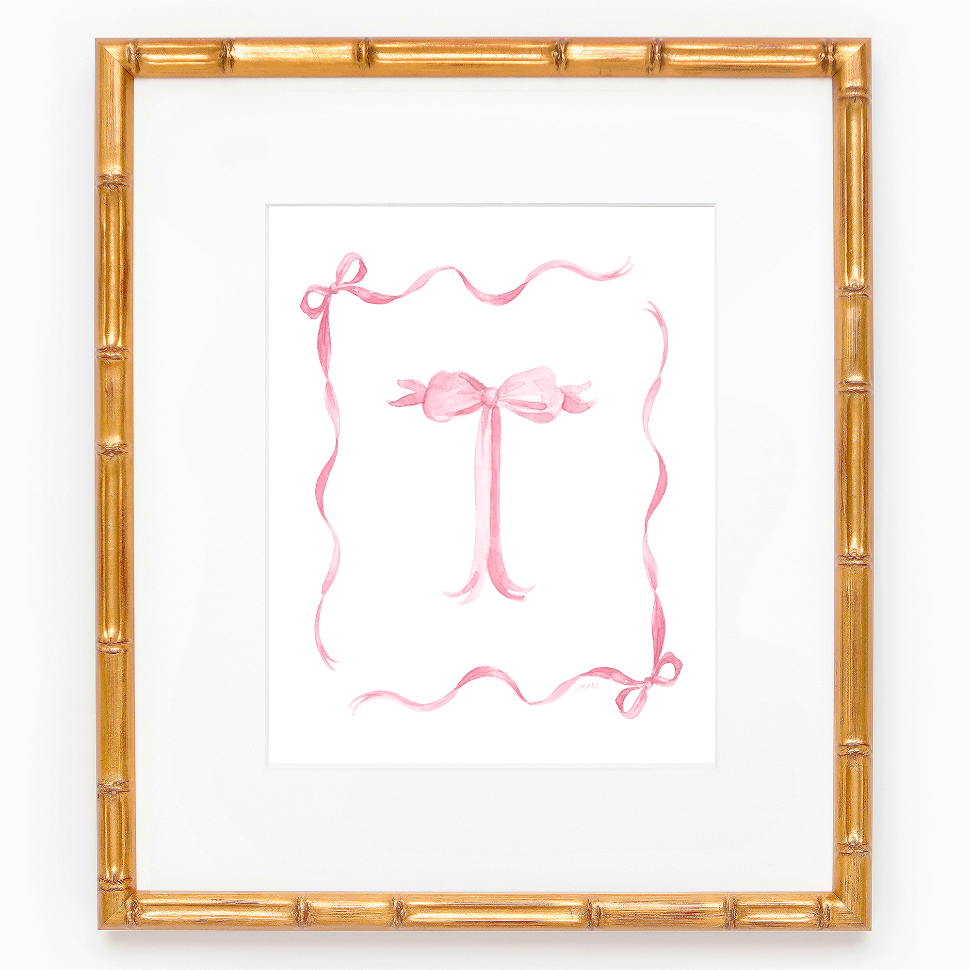 Pink Ribbons and Bows Monogram Art Print — Simply Jessica Marie
