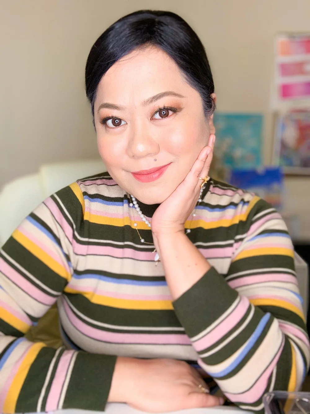Wearing the Glow Play Blush in That’s Peachy! here