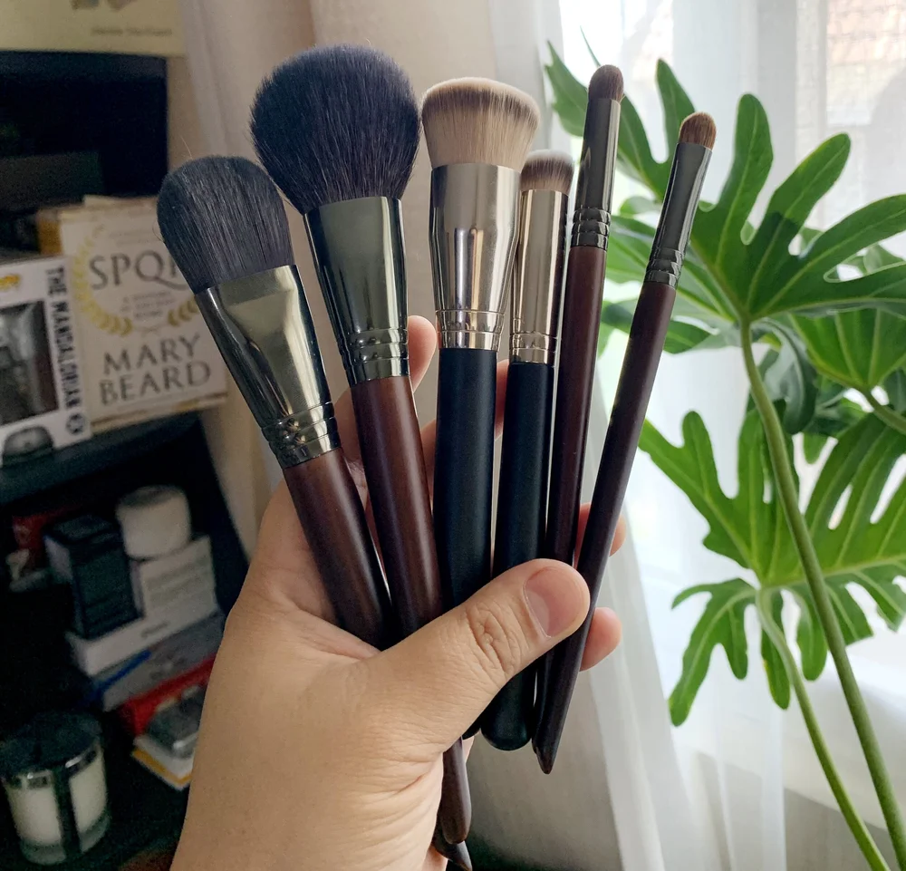 Here’s a size reference. That paddle foundation brush on the left most is the best thing ever.