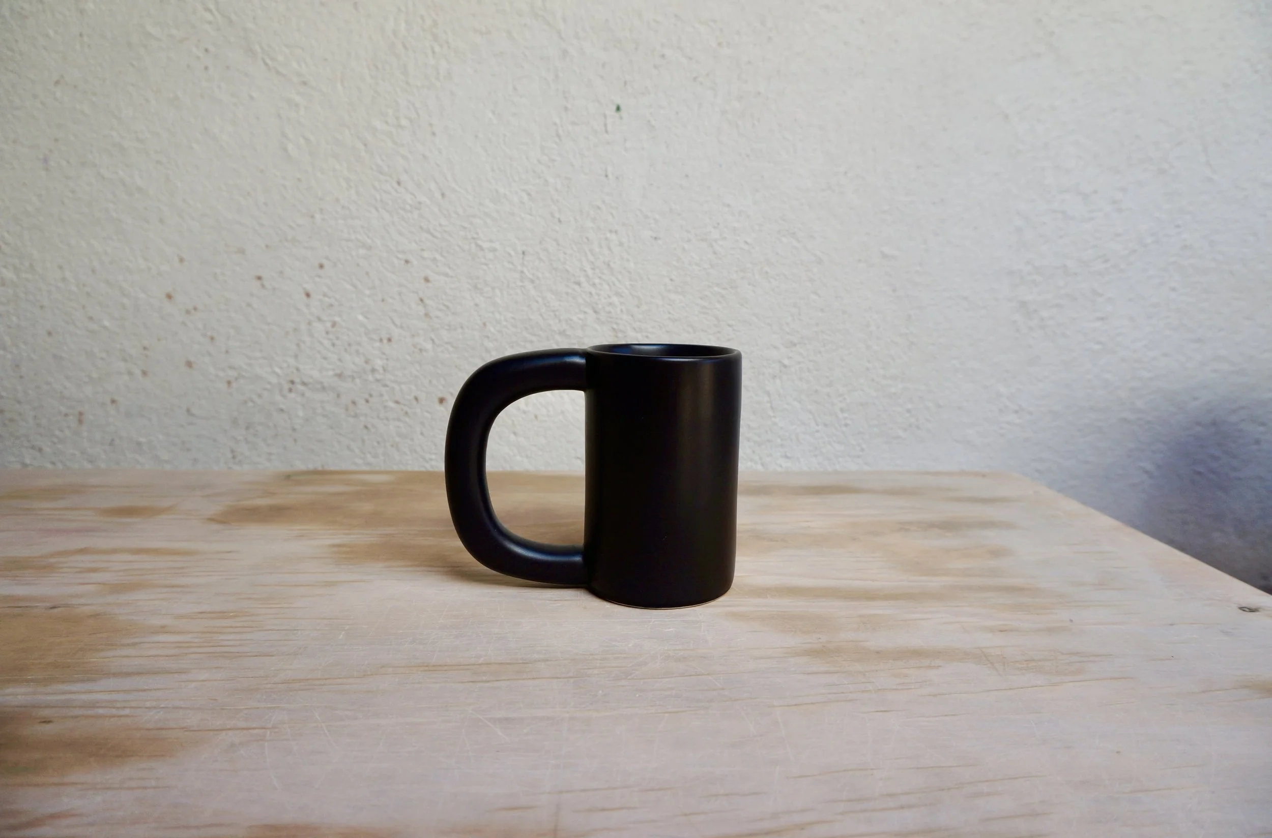 Homeway Modern Stoneware Coffee Mug Set Of 6 - 300ml Matte Black, Handmade & Dishwasher Safe