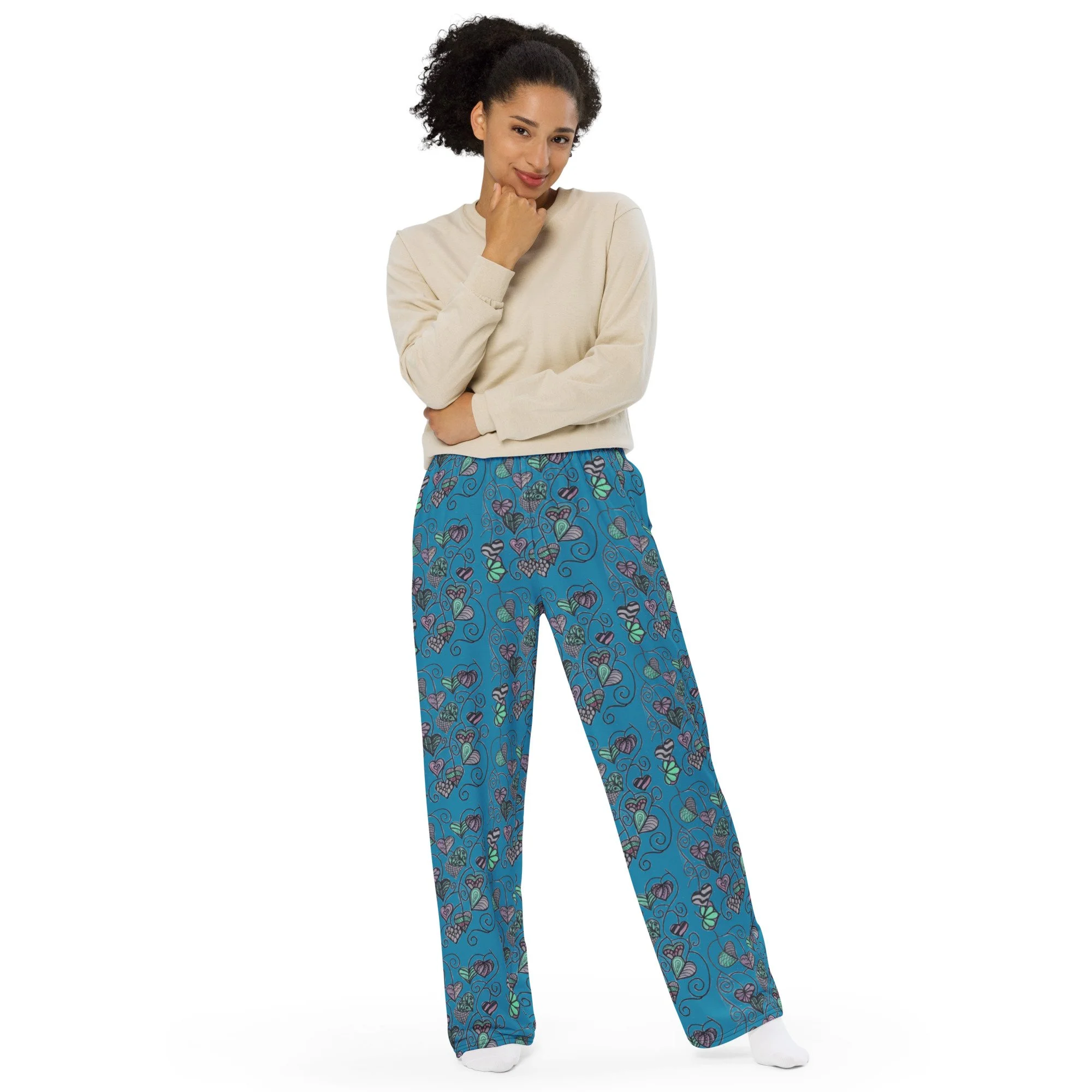 Heart Vine All-over print unisex wide-leg pants — Mortons Heart Vine All-over print unisex wide-leg pants — Mortons