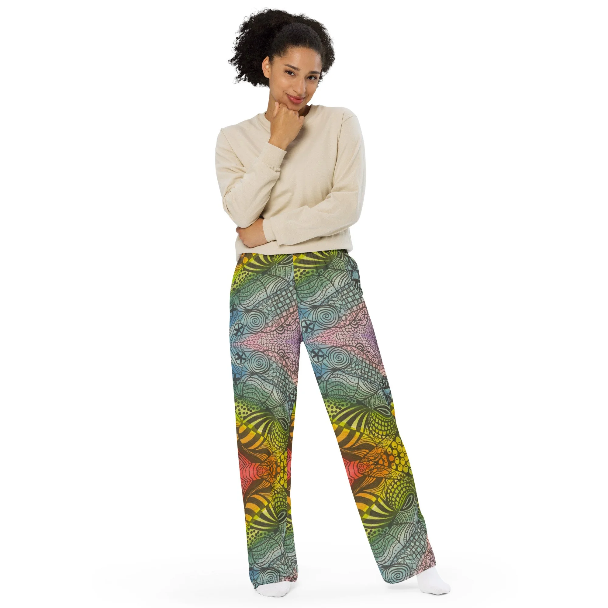 Rainbow Print All-over print unisex wide-leg pants — Mortons Rainbow Print All-over print unisex wide-leg pants — Mortons