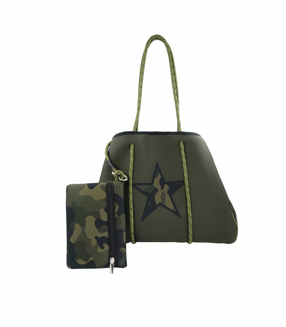 Neoprene Tote Army Star Camo KP Designs