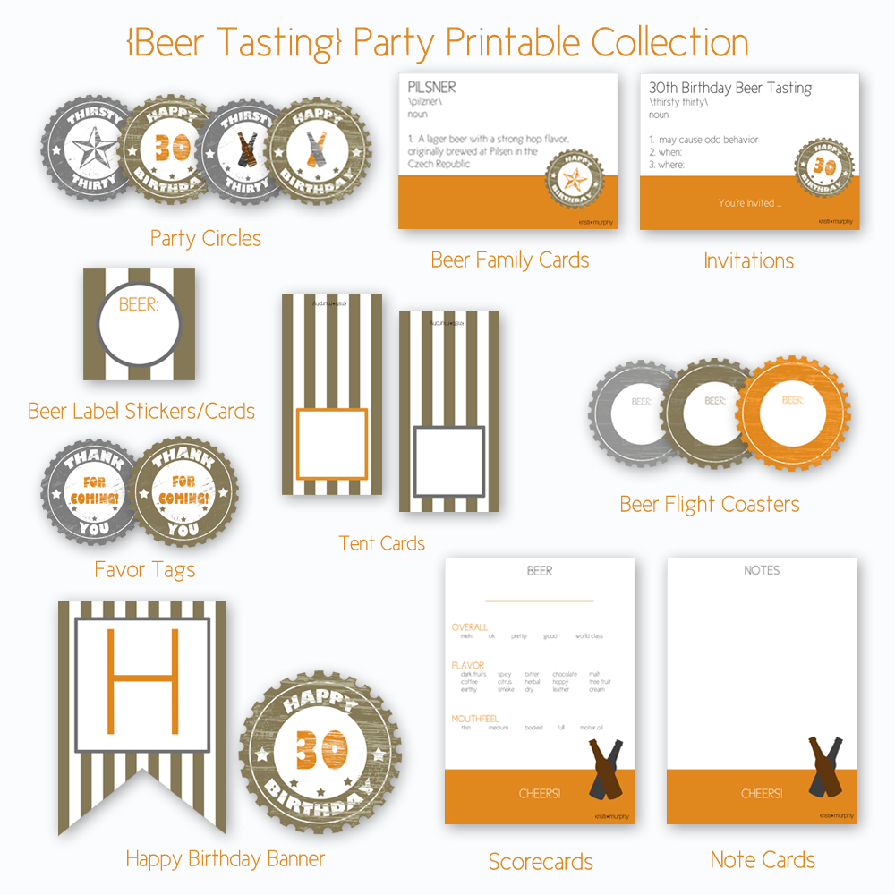 Thirsty Thirty 30th Birthday Beer Tasting Party Printables Kristi Murphy Diy Blog