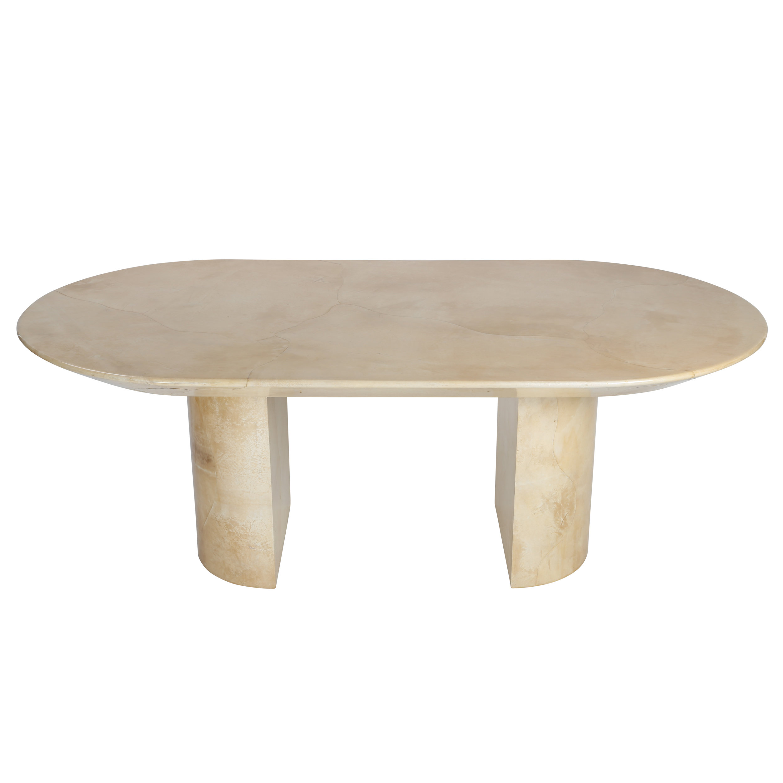 1980s Karl Springer Lacquered Goatskin Dining Table Or Desk Full