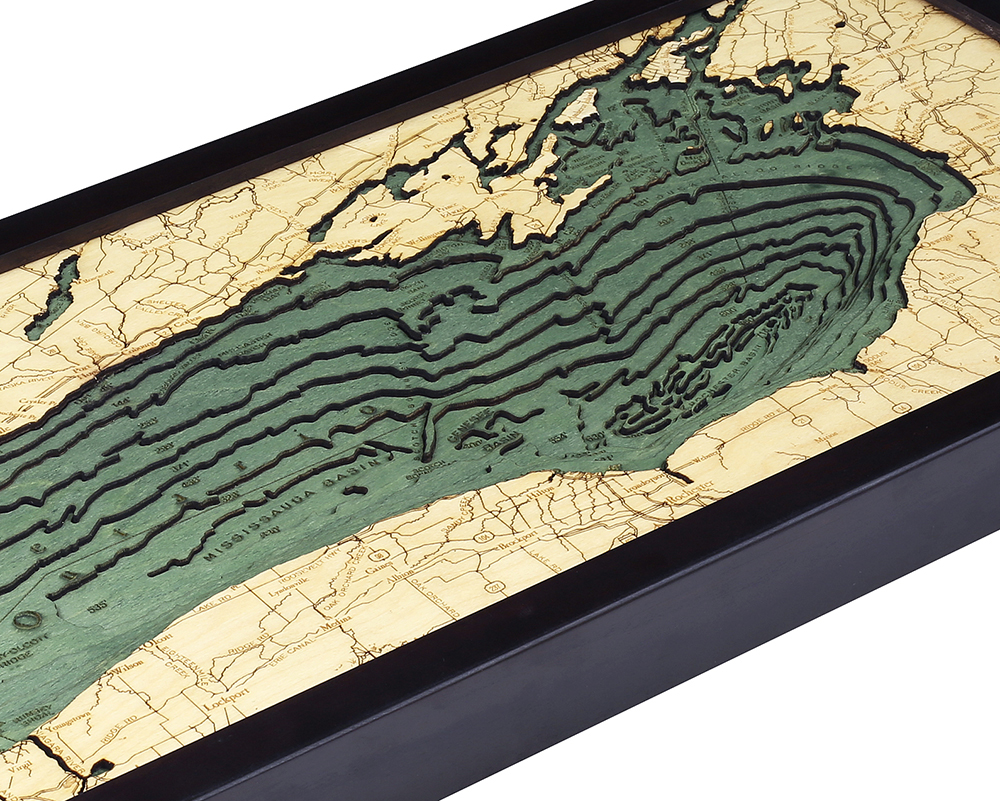 Lake Ontario Ny Canada 3d Wood Maps Bella Maps
