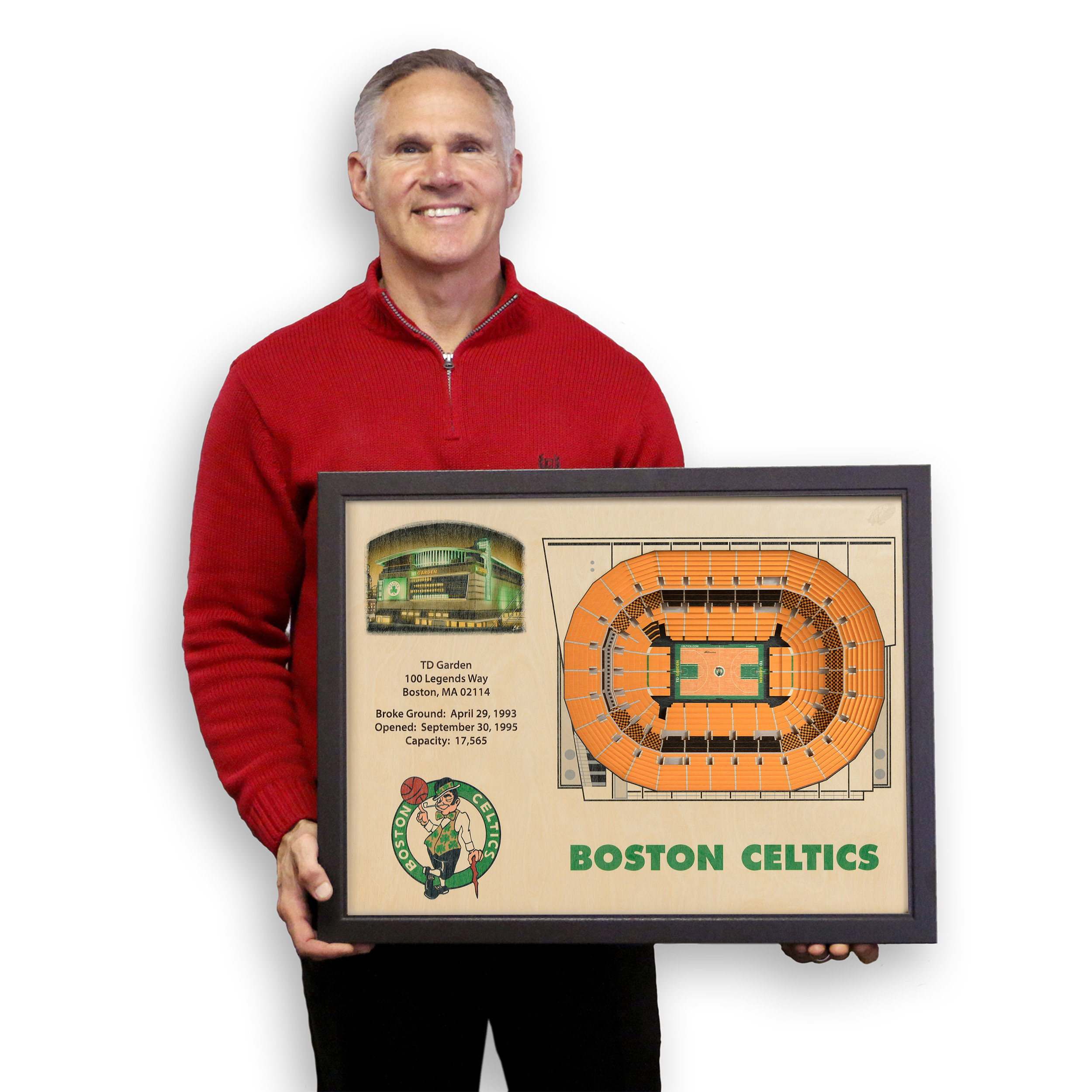 Boston Celtics Td Garden 3d Wood Stadium Replica 3d Wood Maps