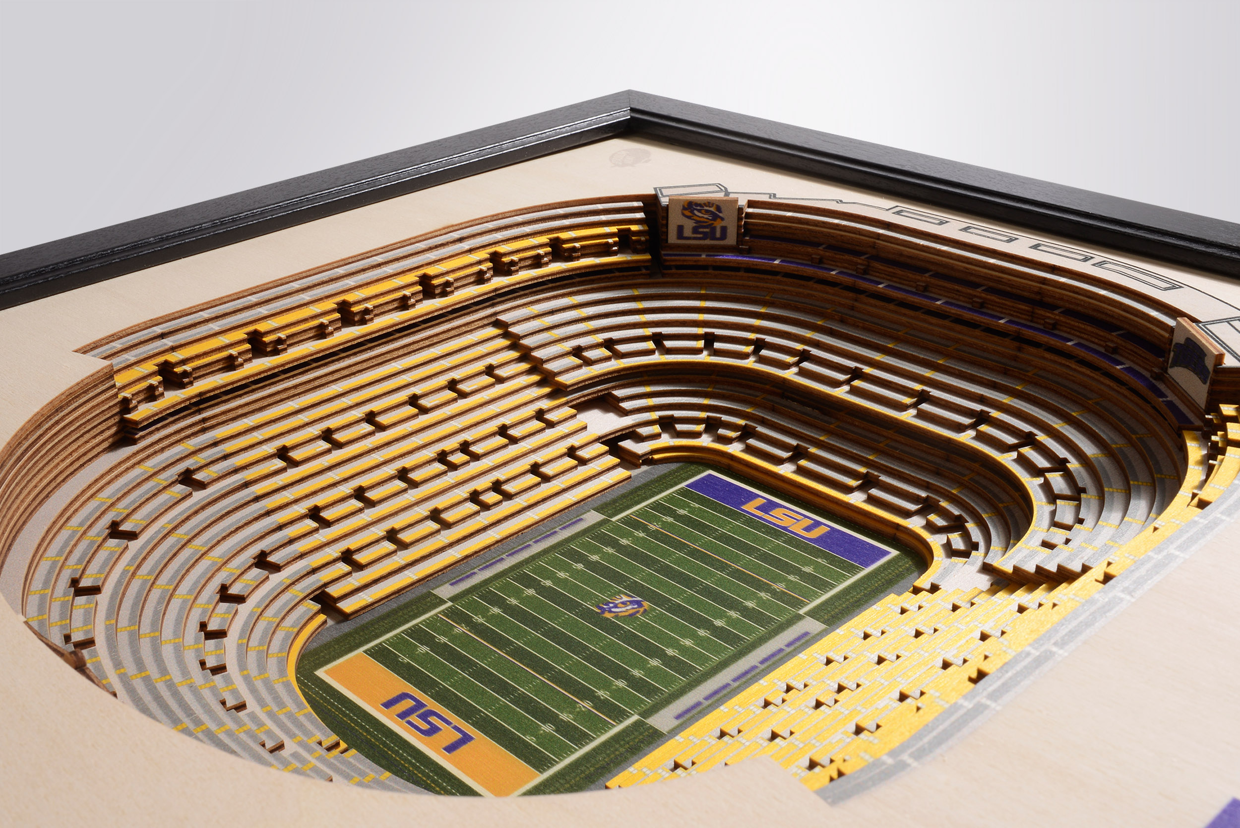 LSU Tigers Tiger Stadium 3D Wood Stadium Replica — 3D WOOD MAPS - BELLA MAPS