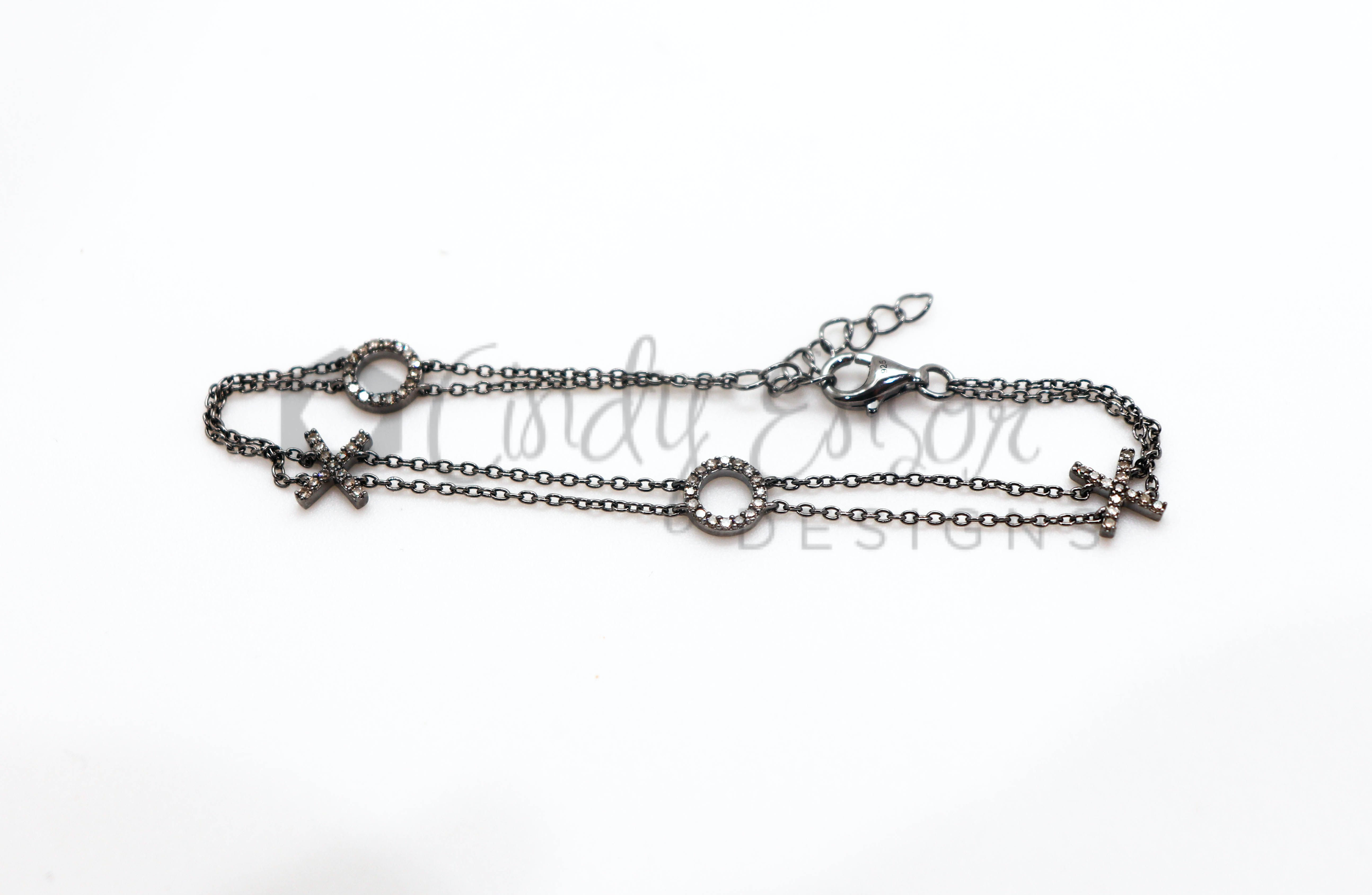 Double Chain Bracelet with Pave 