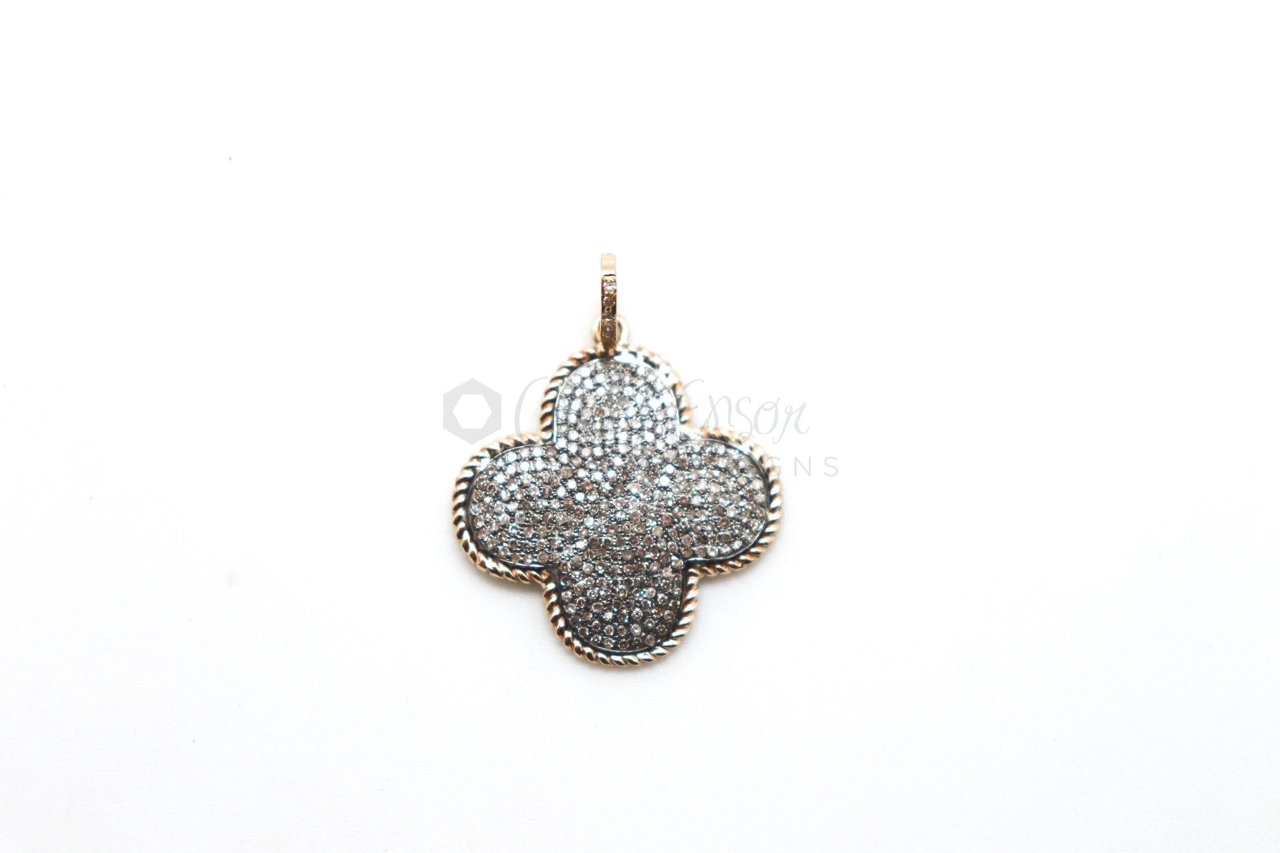 Mixed Metal Pave Clover Pendant — Cindy Ensor Designs