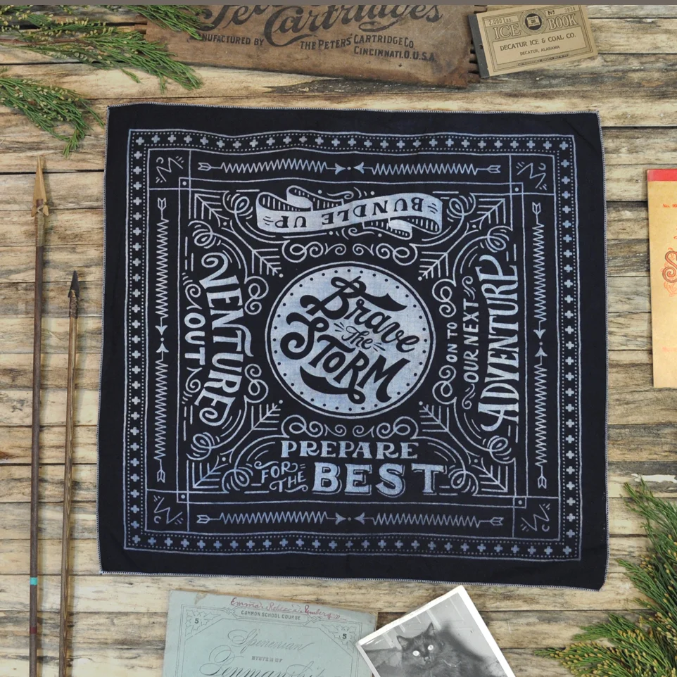 Winter Cabin Collection Black Man Vs Ink Custom Bandanas