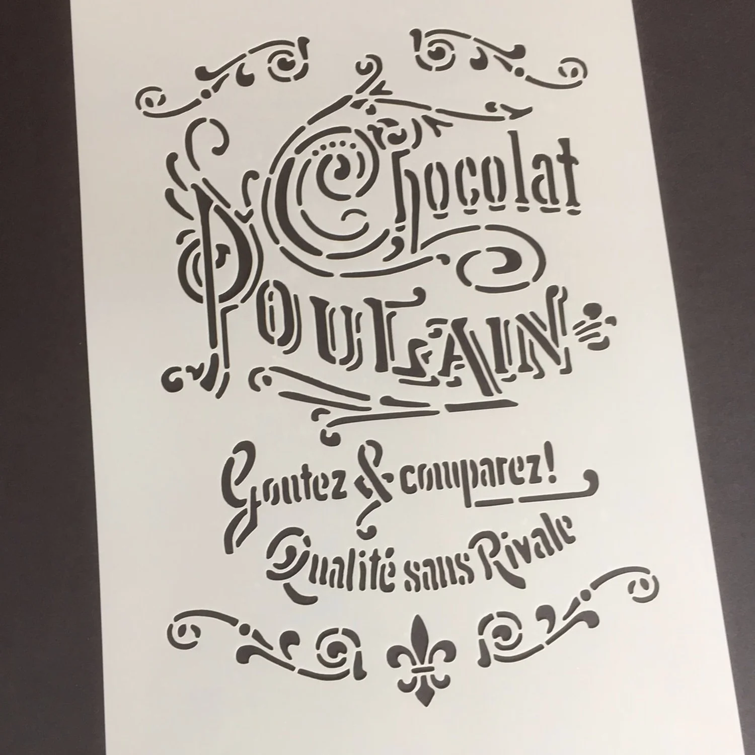 Chocolat Poulain French Typography Stencil A4 Size Claire S