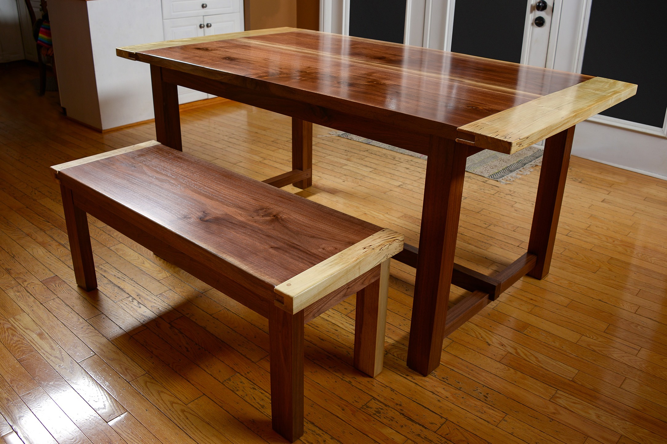 Solid Wood Harvest Table And Bench Greg Aultman Furniture