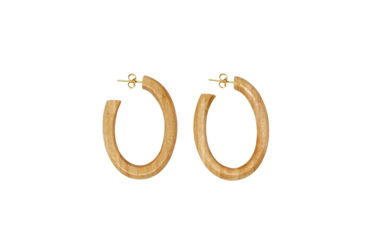 The Minimal Wood Hoop Earrings 